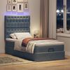 vidaXL Ottoman bed met matrassen en LED's 80x200cm fluweel donkergrijs