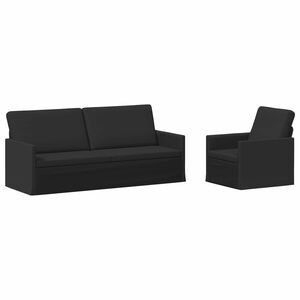 vidaXL Bankstel 2 pcs Zwart Stof