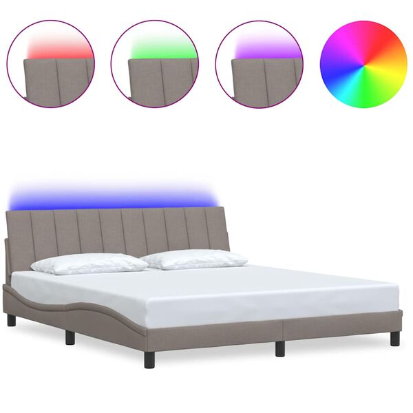 vidaXL Bedframe zonder matras "Hanko" stof taupe 180x200 cm