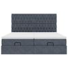 vidaXL Ottoman bed met matrassen 200x200cm fluweel donkergrijs