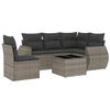 vidaXL 6-delige Loungeset met kussens poly rattan grijs
