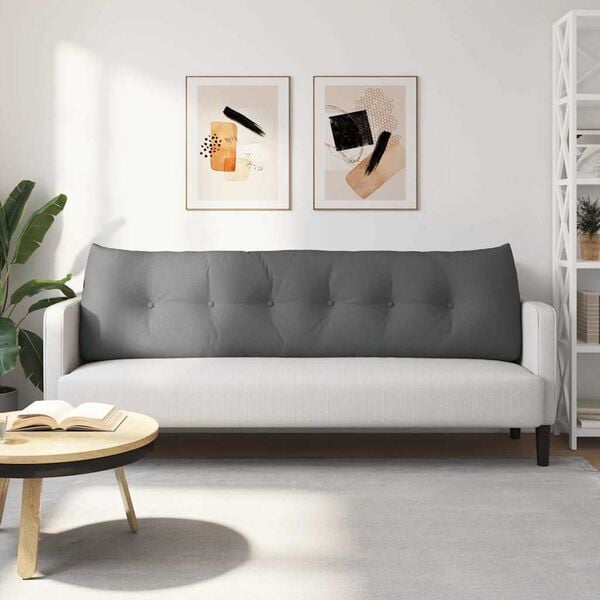 vidaXL Rugkussen Donkergrijs 180 x 24 x 50 cm Stof