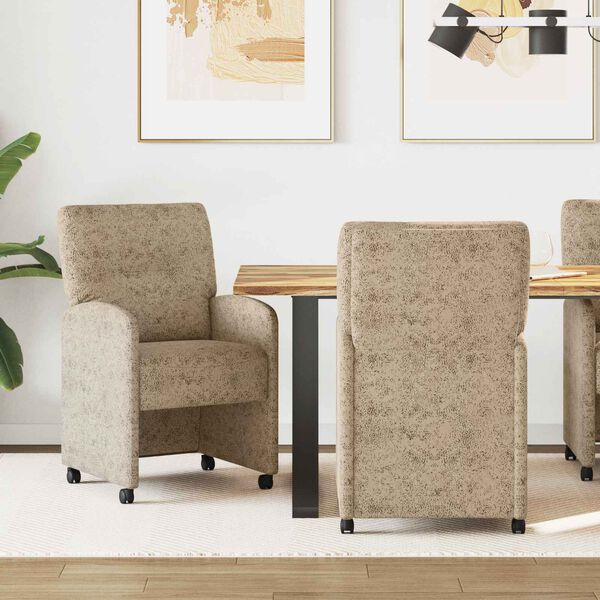 vidaXL Eetkamerstoelen met Wieltjes 2 pcs Lichtgrijs 57 x 67 x 95 cm