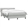 vidaXL Boxspring met matras fluweel lichtgrijs 140x210 cm
