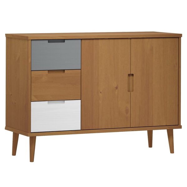 vidaXL Dressoir MOLDE 113x40x80 cm massief grenenhout bruin