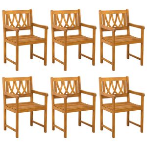 vidaXL Tuinbank 6 pcs Naturel 56 x 55,5 x 90 cm Massief Acaciahout