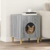 vidaXL Kattenhuis Grijs Sonoma 42,5 x 40 x 52,5 cm Bewerkt hout