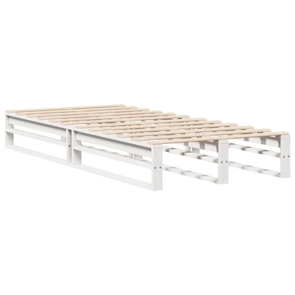 vidaXL Bedframe zonder matras massief grenenhout wit 75x190 cm