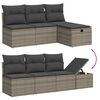 vidaXL 9-delige Loungeset met kussens poly rattan grijs