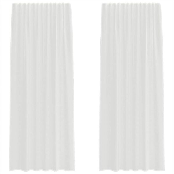 vidaXL Gordijnen voile met roedezakken 2 st wit