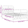 vidaXL Bedframe met hoofd- en voeteneinde metaal wit 120 x 190 cm