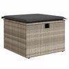 vidaXL 5-delige Loungeset met kussens poly rattan lichtgrijs