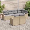 vidaXL Tuin Sofa Set Beige poly rattan