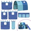 vidaXL Kinderhoogslaper met tunnel 90x190 cm massief grenenhout blauw