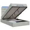 vidaXL Ottoman Bed met Matrassen en LED Lichtgrijs 120 x 200 cm