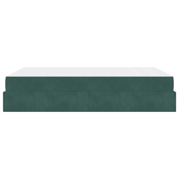 vidaXL Bedframe met matras met matras 2 pcs Groen Fluweel