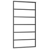 vidaXL Schuifdeur 102x205 cm ESG-glas en aluminium zwart