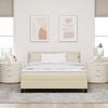 vidaXL Boxspring bed met matras met hoofdeinde Cr&egrave;me 140 x 190 cm Stof