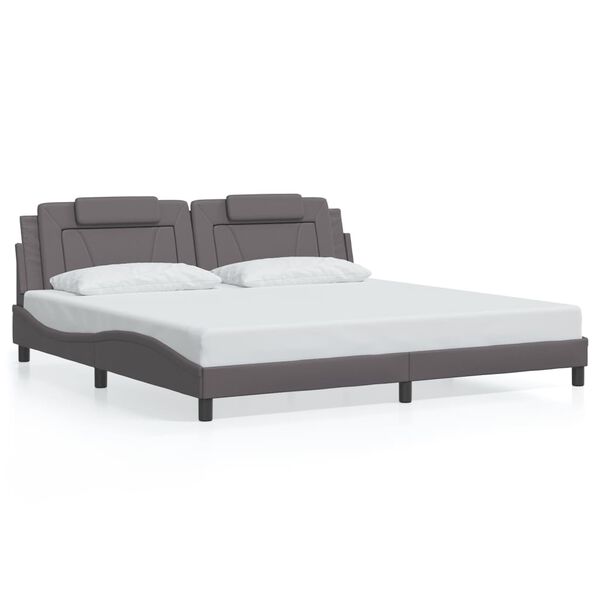 vidaXL Bedframe "Viana" zonder matras kunstleer grijs 200x200 cm