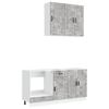 vidaXL Keukenblok PORTO 5 pcs Betongrijs Bewerkt hout