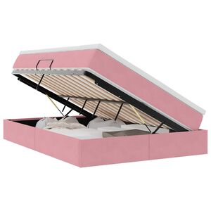 vidaXL Opbergbed met matras met matras Roze 140 x 190 cm Fluweel