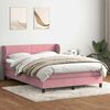 vidaXL Boxspring met matras fluweel roze 140x220 cm