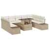 vidaXL Tuin Sofa Set 10 st Beige poly rattan