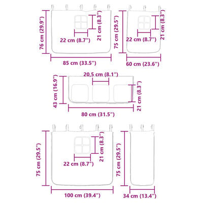 vidaXL Kinderhoogslaper met gordijnen 90x200 cm grenenhout roze