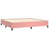vidaXL Boxspring met matras fluweel roze 200x200 cm
