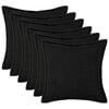 vidaXL Kussensloop 6 pcs HOUTEN Zwart 30 x 30 cm Boucl&eacute;
