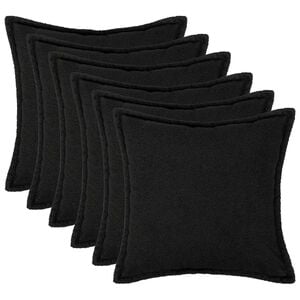 vidaXL Kussensloop 6 pcs HOUTEN Zwart 30 x 30 cm Boucl&eacute;