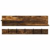 vidaXL Wandgemonteerde kapstok met plank Gerookt eiken 90 x 15 x 36 cm