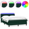vidaXL Boxspring met matras en LED fluweel donkergroen 160x220 cm