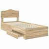 vidaXL Bedframe met hoofdeinde Sonoma Eiken 100 x 200 cm Bewerkt hout