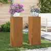 vidaXL Plantenstandaard 2 pcs Roestig 24 x 24 x 75 cm Cortenstaal