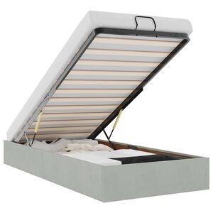 vidaXL Bedframe zonder matras 80x200 cm fluweel lichtgrijs