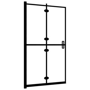vidaXL Douchewand inklapbaar 80x140 cm ESG zwart