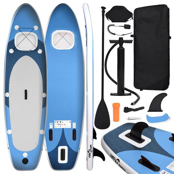 vidaXL Stand Up Paddleboardset opblaasbaar 360x81x10 cm zeeblauw