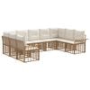 vidaXL Buiten bankenset 9 pcs Natuurlijk en Cr&egrave;me Wit Polyester