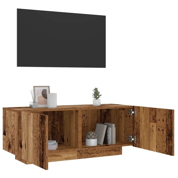 vidaXL Tv-meubel 100x35x40 cm bewerkt hout oud houtkleurig