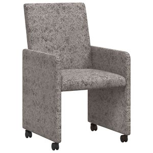 vidaXL Eetkamerstoelen met Wieltjes 2 st Faux suede leer Lichtgrijs