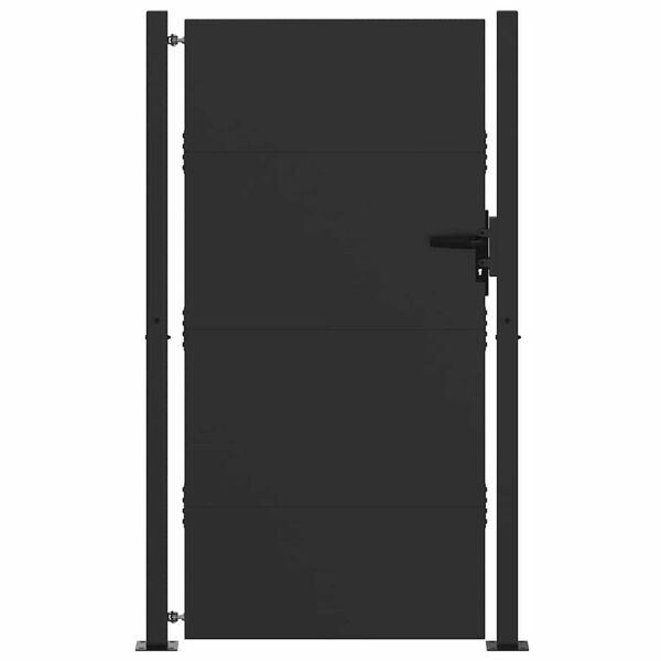 vidaXL Tuinpoort Zwart 105 x 200 cm Poedergecoat staal