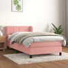 vidaXL Boxspring met matras fluweel roze 90x200 cm