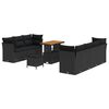 vidaXL Tuin Sofa Set 10 pcs Zwart Poly rattan en gepoedercoat staal