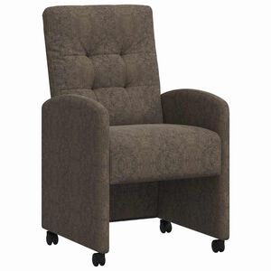 vidaXL Eetkamerstoelen met Wieltjes 2 st Faux suede leer Donkergrijs
