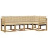 vidaXL Buiten bankenset 5 st Wit en Beige