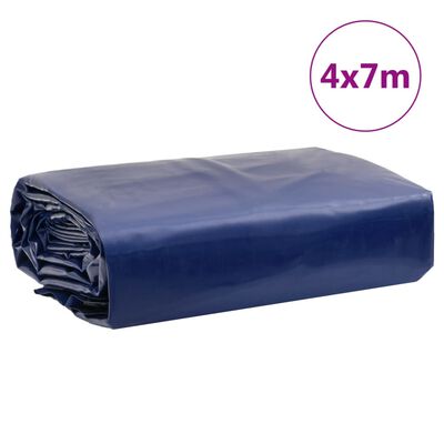 vidaXL Dekzeil 650 g/m² 4x7 m blauw