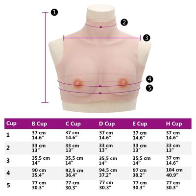 vidaXL Borstprothese B-cup silicone Kaukasisch