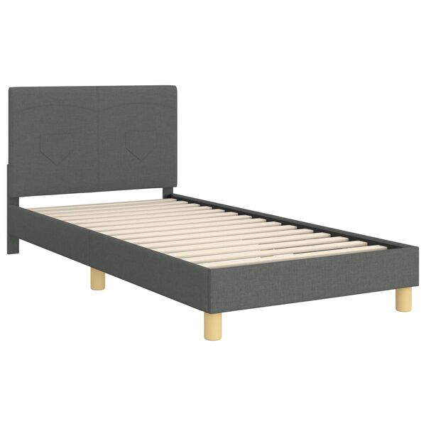 vidaXL Bedframe voor kinderen met hoofdbord Donkergrijs 80 x 200 cm