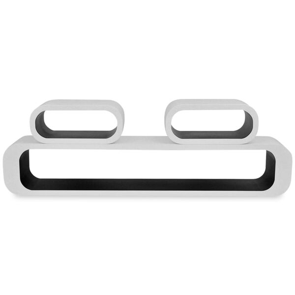 vidaXL Wandplanken kubus 6 st zwart en wit